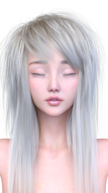 Bir kadının yüzünün 3 boyutlu görüntüsü.