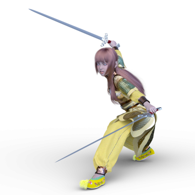 3 boyutlu kadın eskrimci.