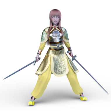 3 boyutlu kadın eskrimci.