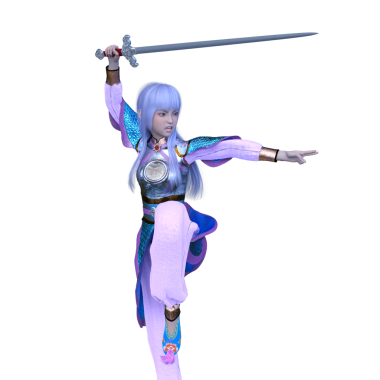 3 boyutlu kadın eskrimci.