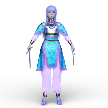 3 boyutlu kadın eskrimci.