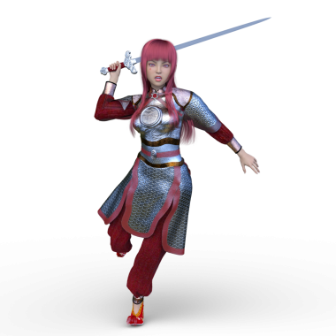 3 boyutlu kadın eskrimci.