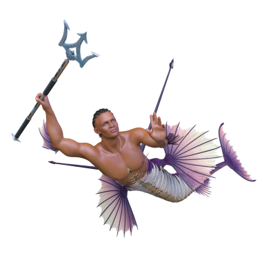 3D rendering of a merman