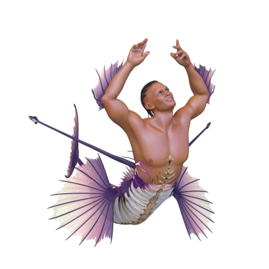 3D rendering of a merman
