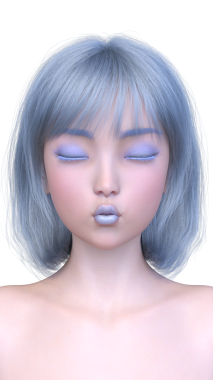 Bir kadının yüzünün 3 boyutlu görüntüsü.