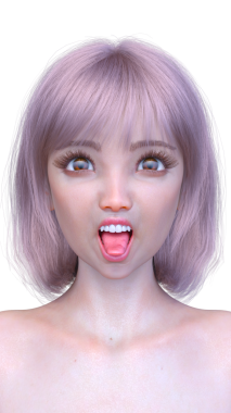 Bir kadının yüzünün 3 boyutlu görüntüsü.