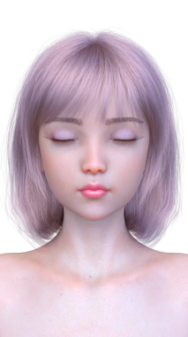 Bir kadının yüzünün 3 boyutlu görüntüsü.