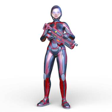 bir kadın savaşçı 3D render