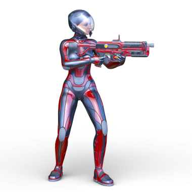 bir kadın savaşçı 3D render