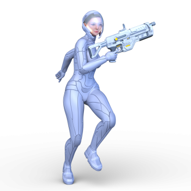 bir kadın savaşçı 3D render