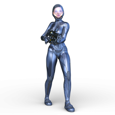 bir kadın savaşçı 3D render