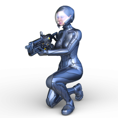bir kadın savaşçı 3D render