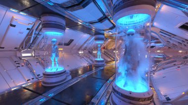 İçerideki uzay aracının 3B görüntülemesi