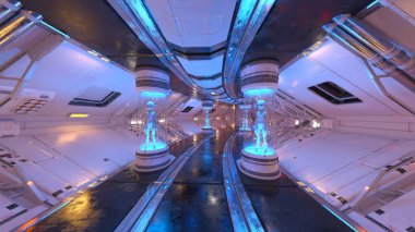 İçerideki uzay aracının 3B görüntülemesi