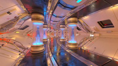 İçerideki uzay aracının 3B görüntülemesi