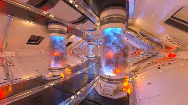 İçerideki uzay aracının 3B görüntülemesi