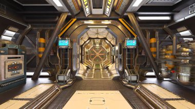 İçerideki uzay aracının 3B görüntülemesi