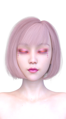 Bir kadının yüzünün 3 boyutlu görüntüsü.