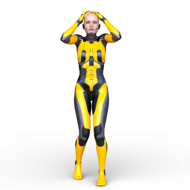 Dişi bir sayborgun 3D canlandırması