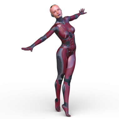 Dişi bir sayborgun 3D canlandırması