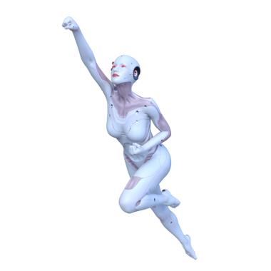 Dişi bir sayborgun 3D canlandırması