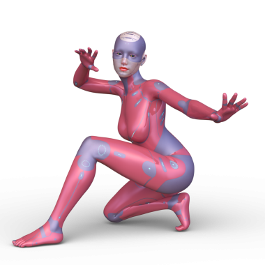 Dişi bir sayborgun 3D canlandırması