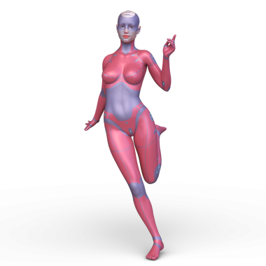 Dişi bir sayborgun 3D canlandırması