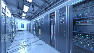 sunucu odası 3D render