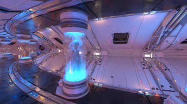 İçerideki uzay aracının 3B görüntülemesi