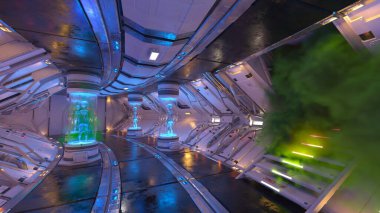 İçerideki uzay aracının 3B görüntülemesi