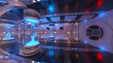 İçerideki uzay aracının 3B görüntülemesi