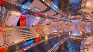 İçerideki uzay aracının 3B görüntülemesi