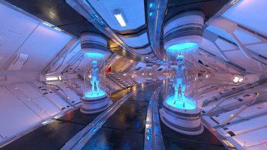 İçerideki uzay aracının 3B görüntülemesi