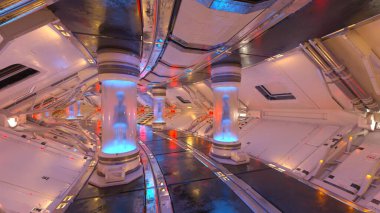 İçerideki uzay aracının 3B görüntülemesi