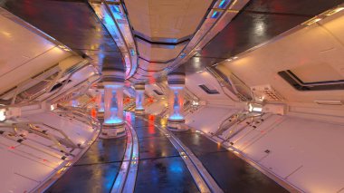 İçerideki uzay aracının 3B görüntülemesi