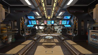 İçerideki uzay aracının 3B görüntülemesi