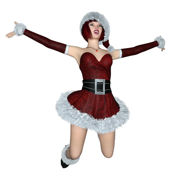 Молодая женщина в костюме Санта-Клауса — стоковое фото