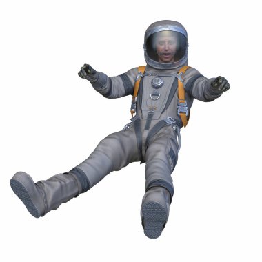 Bir erkek astronotun 3 boyutlu canlandırması