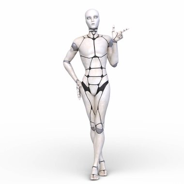 erkek bir cyborg 3D render