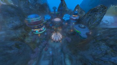 Uzay şehrinin 3B görüntülemesi