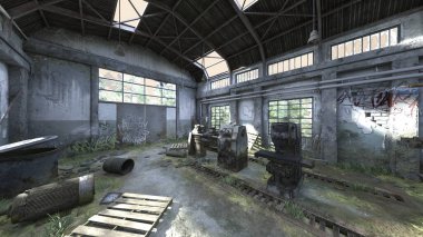 Terk edilmiş deponun 3D görüntüsü