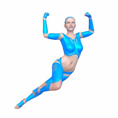 Dişi bir sayborgun 3D canlandırması