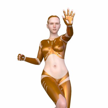 Dişi bir sayborgun 3D canlandırması