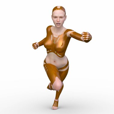 Dişi bir sayborgun 3D canlandırması