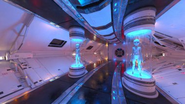 İçerideki uzay aracının 3B görüntülemesi