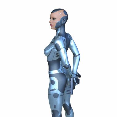 Dişi bir sayborgun 3D canlandırması
