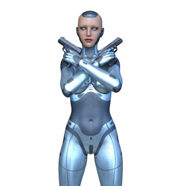 Dişi bir sayborgun 3D canlandırması