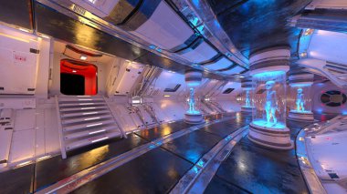 İçerideki uzay aracının 3B görüntülemesi