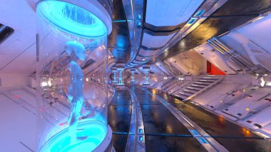 İçerideki uzay aracının 3B görüntülemesi