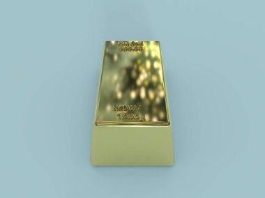 Altın külçesinin 3 boyutlu çizimi